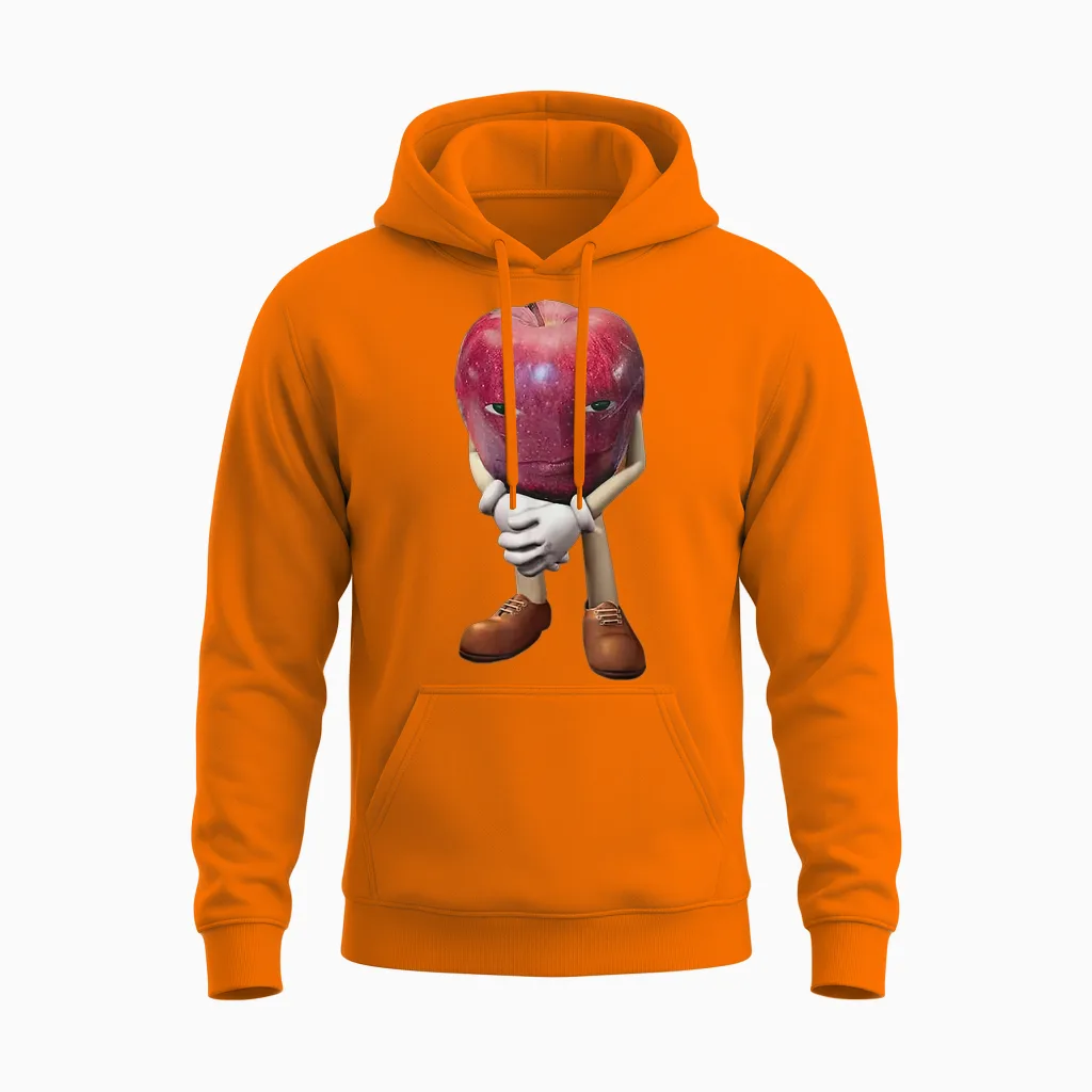 Me Asf Apple Funny Apple with Face Meme Wapple Unisex Hoodie in Safety Orange