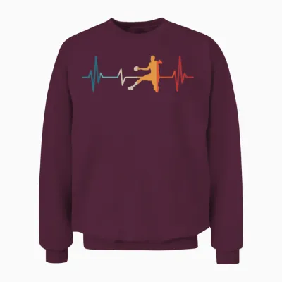 Handballer Heartbeat Handball T-Shirt, Black Unisex Sweatshirt - Maroon