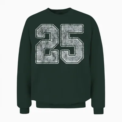 Player Uniform Number 25 in Jersey White Silver #25 Unisex Sweatshirt - Forest