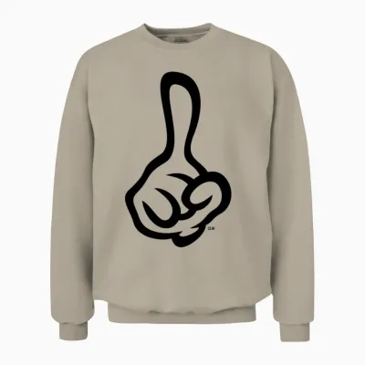 Raised Index Finger (right Hand / 1c) Unisex Sweatshirt - Sand