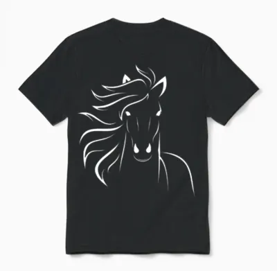 Horse Unisex T-Shirt - Black