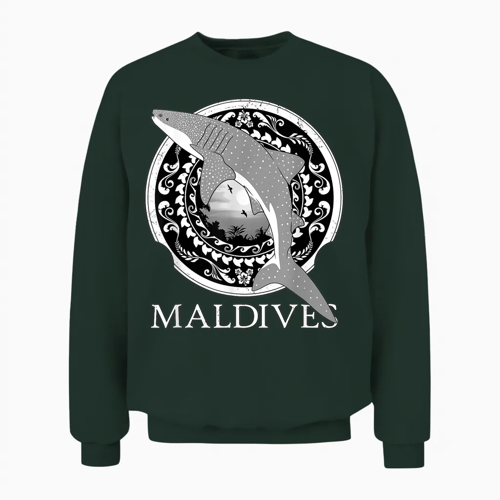 Walhai Republik Der Malediven Unisex Sweatshirt in Forest