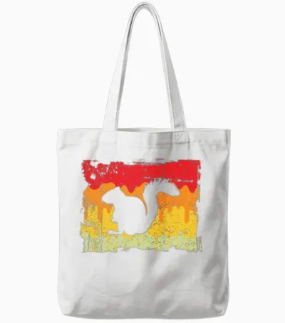 Squirrel Retro Tote Bags - White