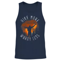 Hiking - Hike More Worry Less Unisex Tank Top - Navy – 2