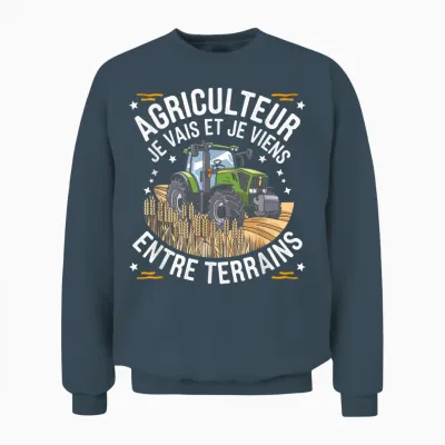 Farmer I Go and I Come Between Fields Humor Gift Unisex Sweatshirt - Dark Heather