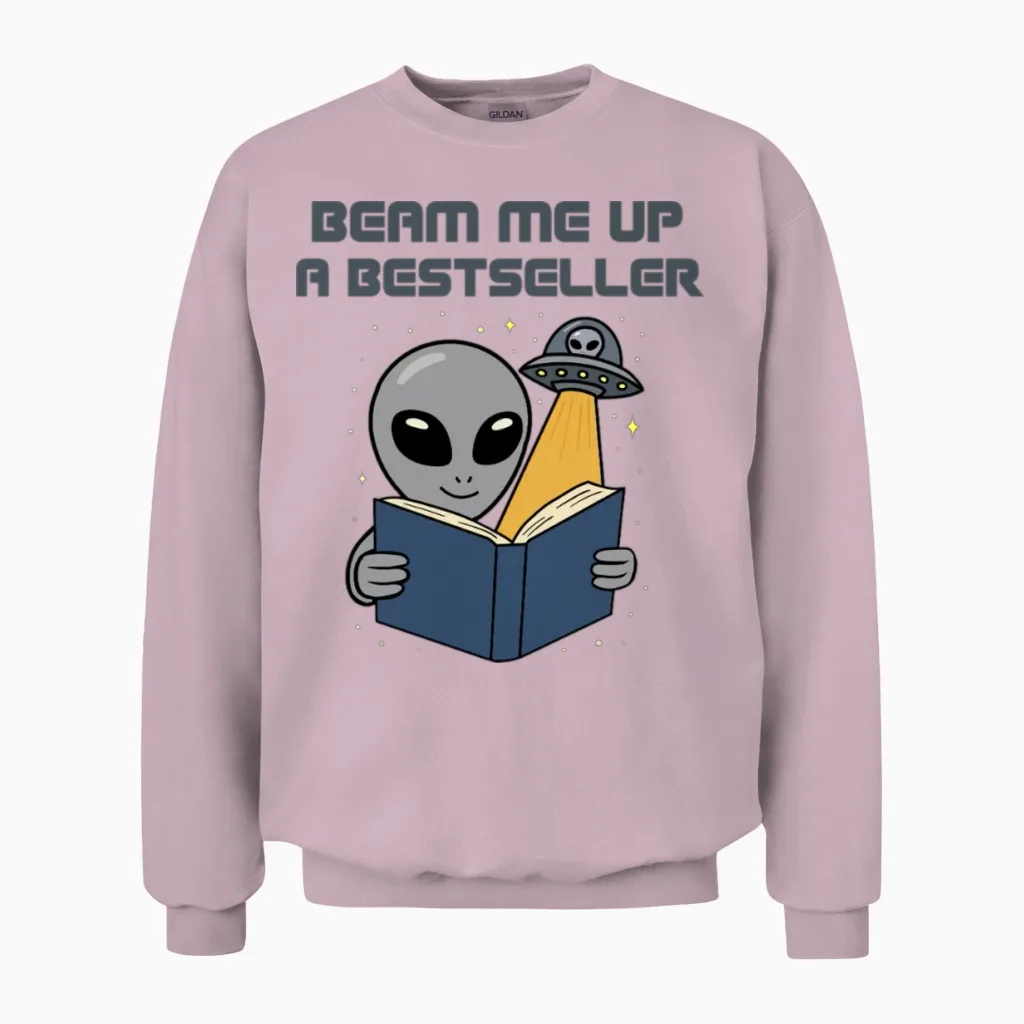 Beam Me Up Bestseller Unisex Sweatshirt in Light Pink