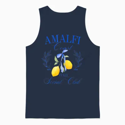 Italy Gift for Her Amalfi Coast Italy Sorrento Capri Lemons Unisex Tank Top - Navy