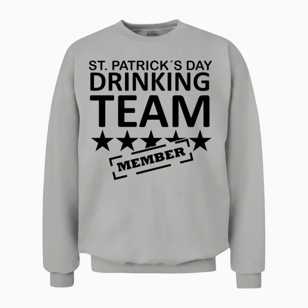 St. Patrick´s Day Drinking Team Member Unisex Sweatshirt in Ash