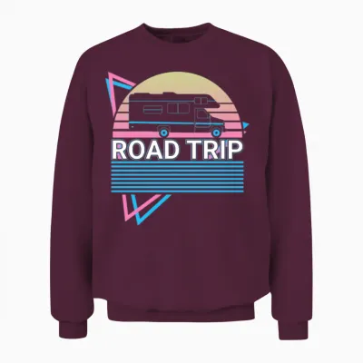 Road Trip Retro Unisex Sweatshirt - Maroon