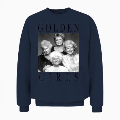 The Golden Girls Iconic Queens Vintage Group Shot Portrait T-Shirt, White Unisex Sweatshirt - Navy
