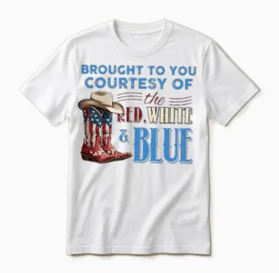 We'll Put a Boot in Your Ass It's American Way Cowgirl Boots Unisex T-Shirt - White
