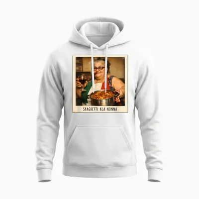 Spaghetti Ala Nonna Lustiges Italienische Pasta Oma Retro Unisex Hoodie - White