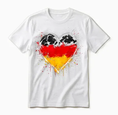 Deutschland Flagge Herz Unisex T-Shirt - White