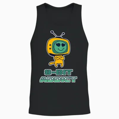 8 Bit Addict Retro Gaming Gamers Unisex Tank Top - Black