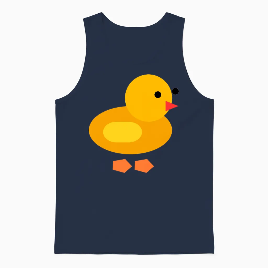Funny Duck Unisex Tank Top in Navy
