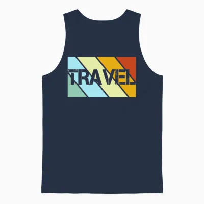Travel Retro Unisex Tank Top - Navy