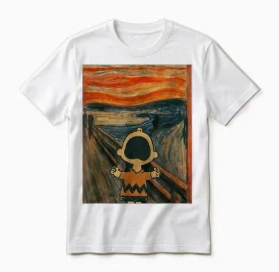 Peanuts Charlie Brown Scream Artsy Unisex T-Shirt - White