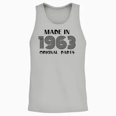 Made in 1963 Birthday Retro Unisex Tank Top - Ash