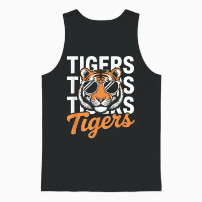 Retro Tigers Shirt Inspirational Athletic Name Design Tigers Unisex Tank Top - Black