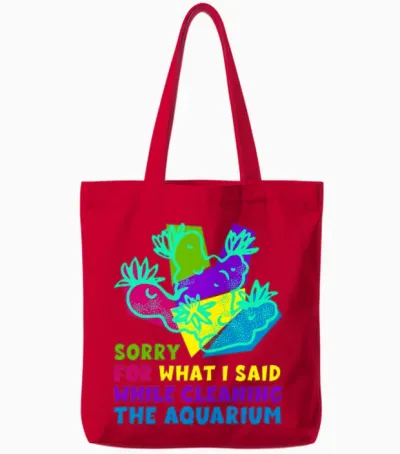 Funny Aquarium Owner Tote Bags - Red