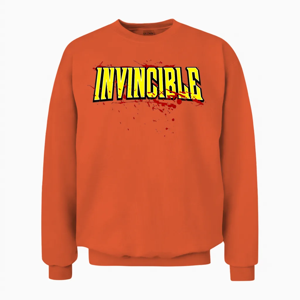 Invincible Bloody Logo Unisex Sweatshirt in Orange
