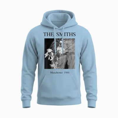 The Smiths Manchester 1984 Morrissey by Stephen Wright Unisex Hoodie - Light Blue
