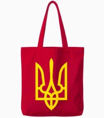 President Volodymyr Zelensky - Ukraine Tryzub Trident Pride T-Shirt, Black Tote Bags - Red