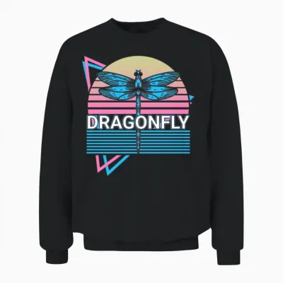 Dragonfly Dragonflies Retro Unisex Sweatshirt - Black