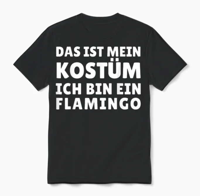 Funny Flamingo Costume Outfit Carnival Halloween Unisex T-Shirt in Black