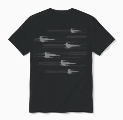 Star Wars X-Wing Starfighters Soar Pattern Unisex T-Shirt - Black
