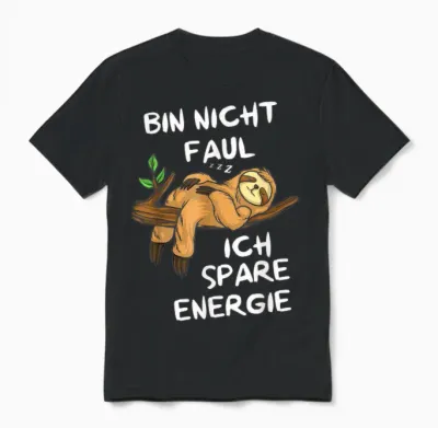 Morgenmuffel Chill Employee Sleep Shirt by Sloth Tired T-Shirt, Black Unisex T-Shirt - Black