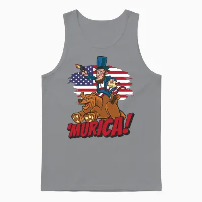 Patriotic President Abraham Lincoln Murica Unisex Tank Top - Sport Grey