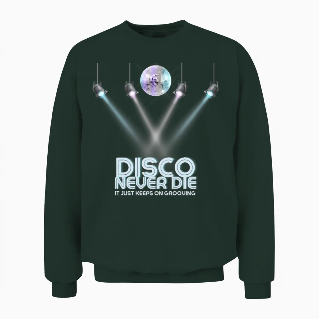 Disco Never Die Retro Unisex Sweatshirt - Forest