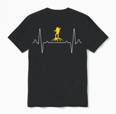 Hiking Heartbeat Unisex T-Shirt - Black
