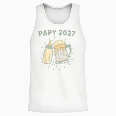 Papy 2027 Futur Grand Père Papi Pour Naissance Unisex Tank Top - White