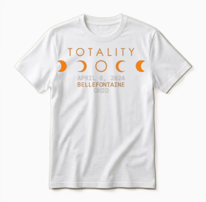Totality Eclipse Path of Totality Ohio America Unisex T-Shirt in White