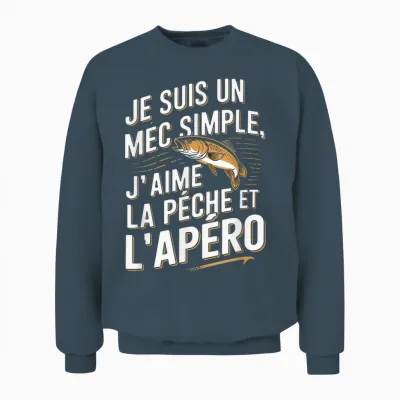 Je Suis Un Guy Simple Peach Apéro Humorous T-Shirt, Black, S Unisex Sweatshirt - Dark Heather