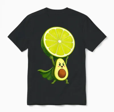 Joli Super-Héros D'avocat Avec Puissance De Tranche De Citron Vert Unisex T-Shirt - Black