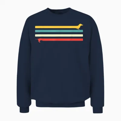 Dackel Retro Rauhaardackel Hunde Unisex Sweatshirt - Navy