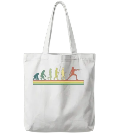 Retro Fencing Evolution Tote Bags - White