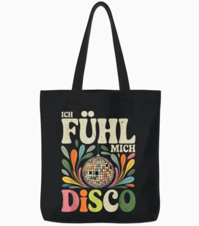 I Feel Me Disco Retro Music Party Vintage Tote Bags - Black