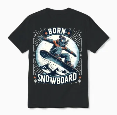 Born to Snowboard Snowboarder Winter Sports Unisex T-Shirt - Black