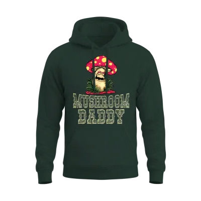 Retro Mushroom Daddy Unisex Hoodie - Forest