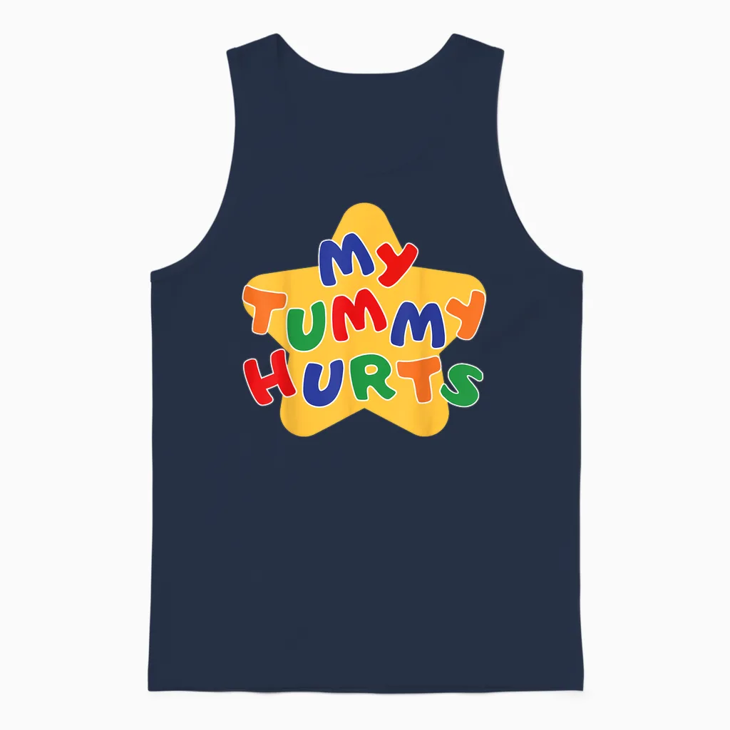 Funny Star My Tummy Hurts for Men Women Kids T-Shirt, Black Unisex Tank Top in Navy
