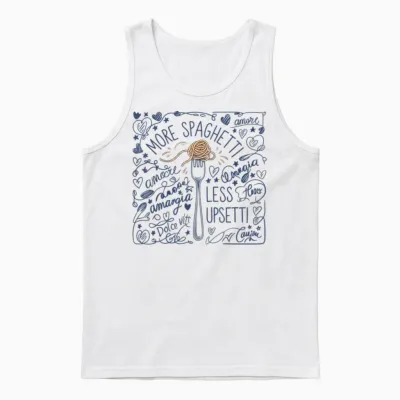 Italien Tshirt Italienische Flagge Italia Italy Spaghetti Unisex Tank Top - White
