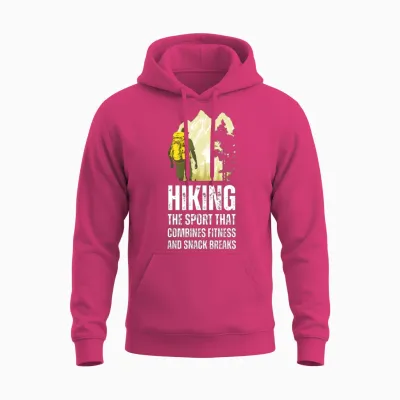 Hiking the Sport That Combines Fitness and Snack Unisex Hoodie - Heliconia