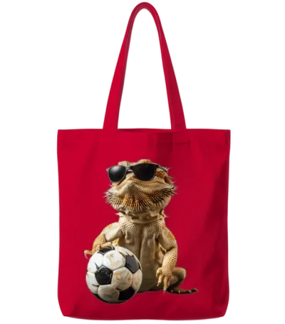 Bearded Dragon Tote Bags - Red