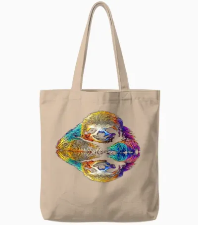 Faultier Abstrakt Niedlich Tier Bunte Kunst Grafik Faultier Tote Bags - Natural