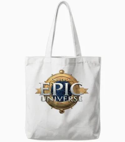 Universal Epic Universe Logo Tote Bags - White