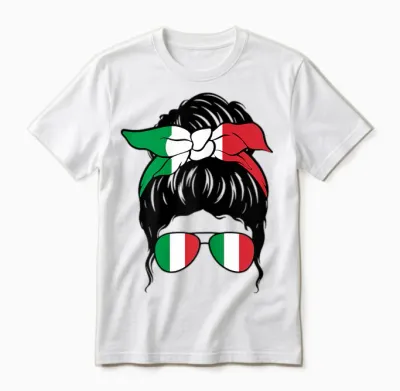 Italian Italian Flag Italian Girl Ragazza Italiana T-Shirt, Black, S Unisex T-Shirt - White